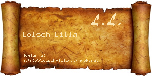 Loisch Lilla névjegykártya